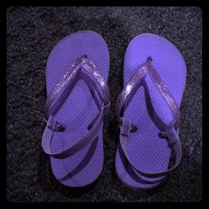 Purple girls flip flops